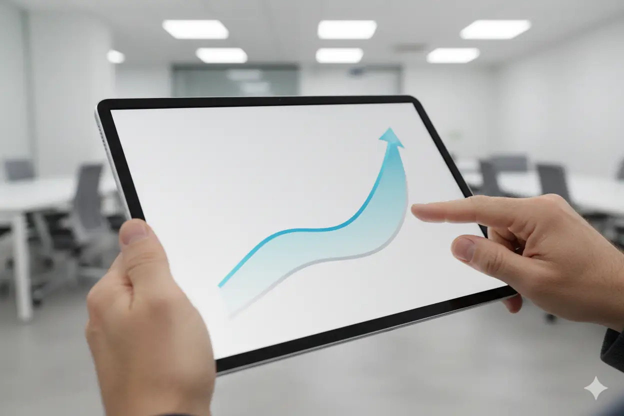 Gráfica de crecimiento de ROI gracias a un embudo de ventas optimizado