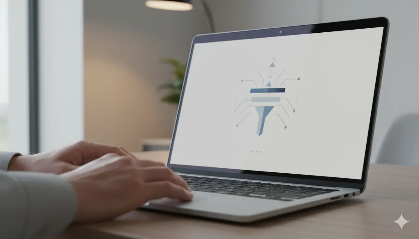 Diagrama de flujo de automatización de marketing y funnels de ventas